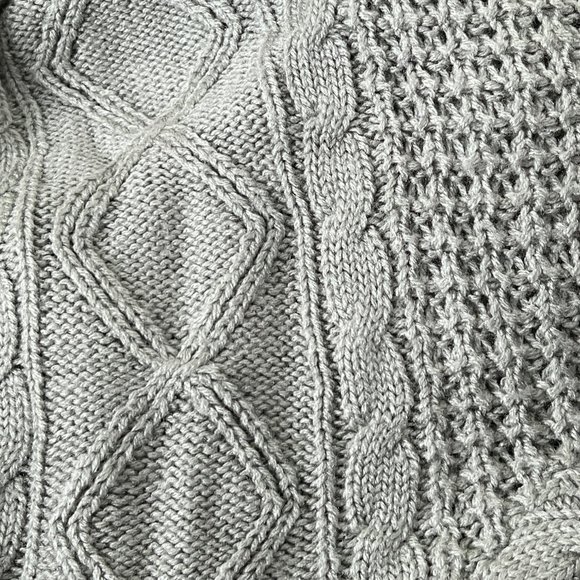 Vintage Cable Knit Oversized Fisherman Sweater Chunky Slouchy Cozy Preppy Ribbed - Picture 6 of 7